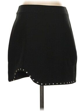 Zara Black Asymmetrical Skirt with Silver Details